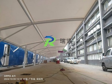 深圳宝安汇发科技园膜结构车棚工程项目