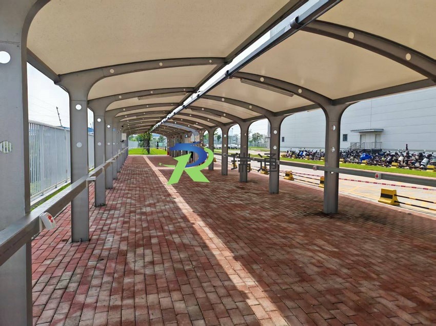 东莞顺丰物流智能园膜结构电动车棚