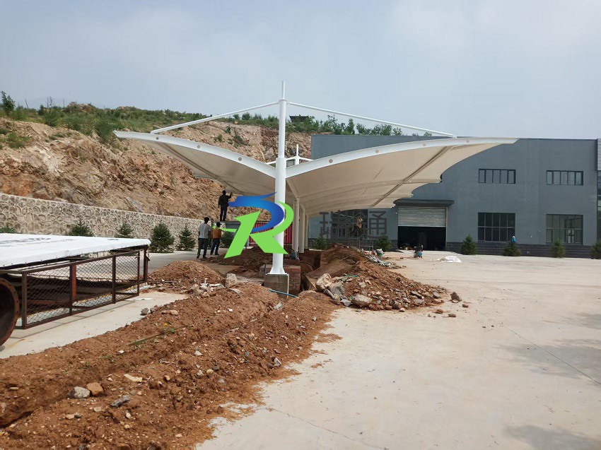 双边拉杆T字形001-膜结构车棚